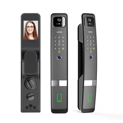 Qleung S924 Max 10 Language 3D Face Tuya APP Lock Password Key Code Biometric Fingerprint Smart Cloud Wood/Aluminum Door Lock