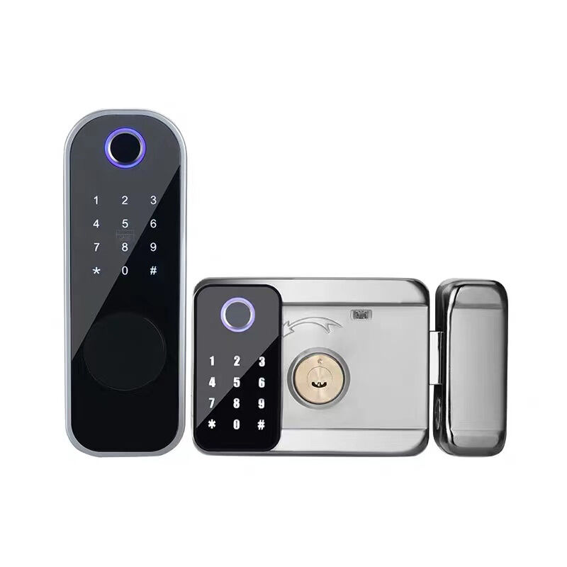 Hot Sale Smart Waterproof Rim Lock Tuya TTLock  Double-side Fingerprint Password IC Card Key Door Locks.
