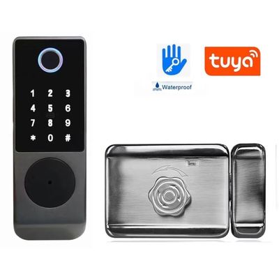Blocco porta intelligente impermeabile Tuya TTlock Impronta digitale senza chiave IC Card Blocco porta digitale