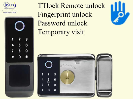 QLEUNG S812-4 Digital Waterproof Fingerprint Password Scheda TTLOCK App Remote Unlock Smart Home Door Lock