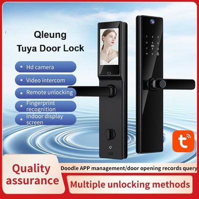 Qleung Video Calling Camera Wifi Impressione digitale Codice Carta chiave Tuya Chiusura porta per Home Hotel