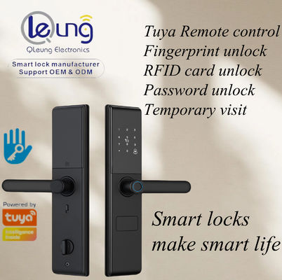 Qleung S829 Tuya Wifi Remote Control Impressione digitale Carta di codice Sicurezza senza chiave Smart Home Door Lock For Home Hotel