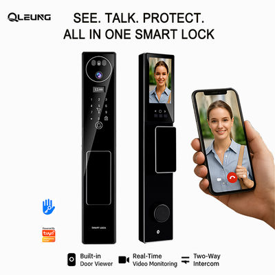 Riconoscimento facciale 3D Tuya APP Intercom Camera Impronta digitale biometrica Serrature intelligenti per la casa