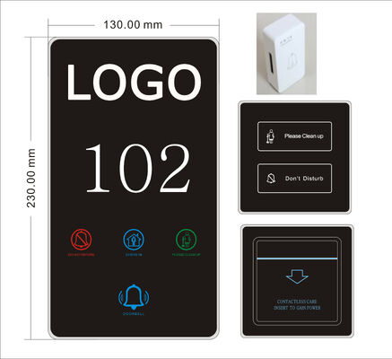 QL-E1 Placca LED per porta d'hotel, numero camera in acrilico, logo personalizzato, interruttore touch, con interruttore DND